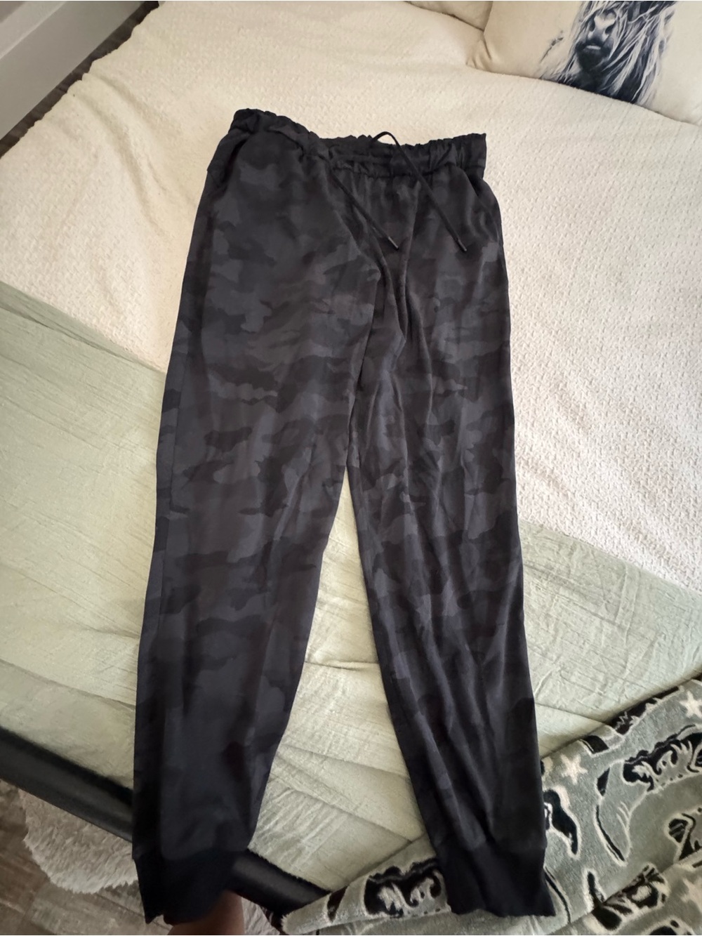 Women’s Black Camo Drawstring Joggers
